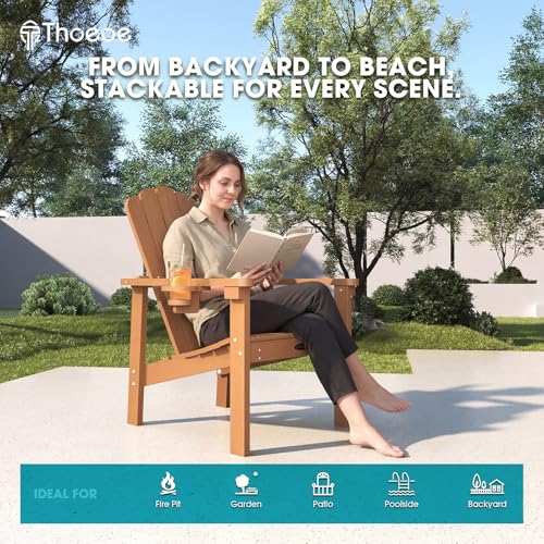 THOEOE Adirondack chair set arranged by fire pit