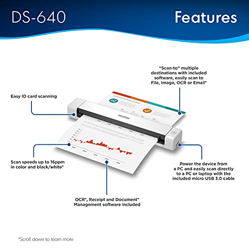Close up of Brother DS-640 input feed