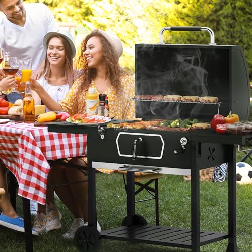 Adjustable charcoal pan crank handle