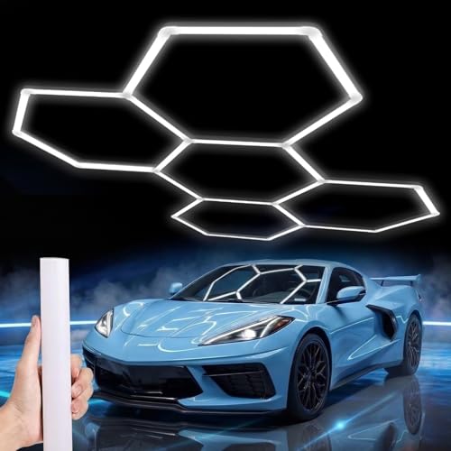 LZHOME Hexagon 5000K LED Garage Lights full assembly
