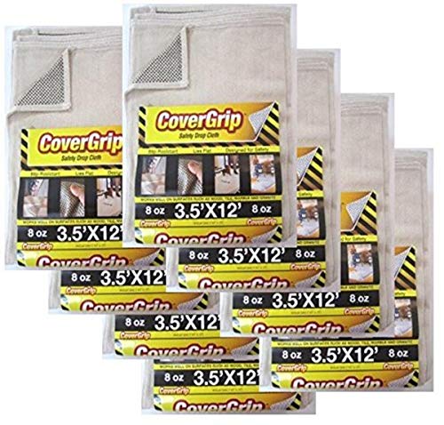 CoverGrip 8 oz safety drop cloth 8 pack stack