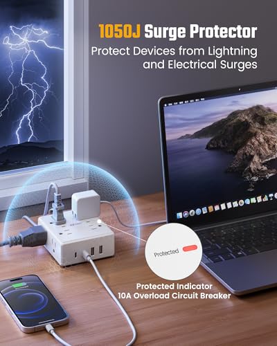 SUPERDANNY Power Strip with USB C