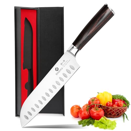 imarku 7 inch Santoku knife profile view
