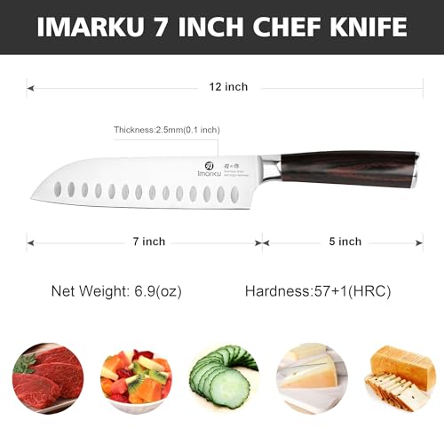 Close up of imarku knife scalloped edge