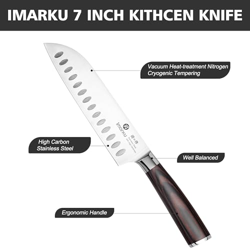 Ergonomic Pakkawood handle on imarku knife