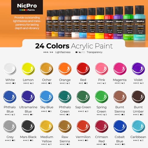 Twelve professional artist painting brushes