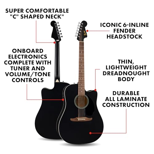 Headstock of the Fender Redondo acoustic guitar