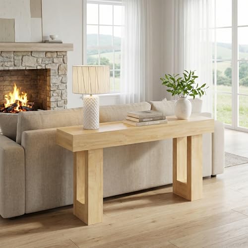 DUMOS 63-inch table decorated in a living room