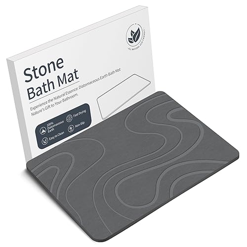 VEELOIM Stone Bath Mat Line2-grey overview