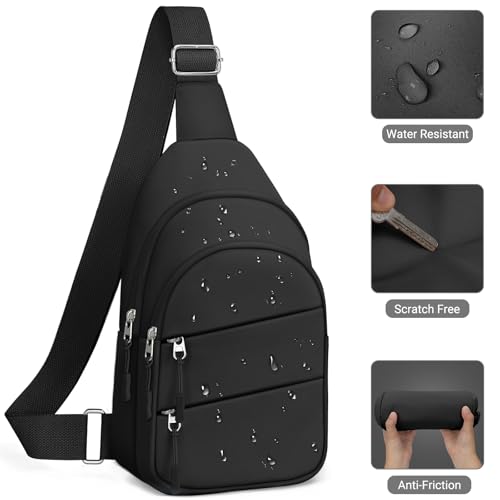 Side profile of the water-resistant black sling bag