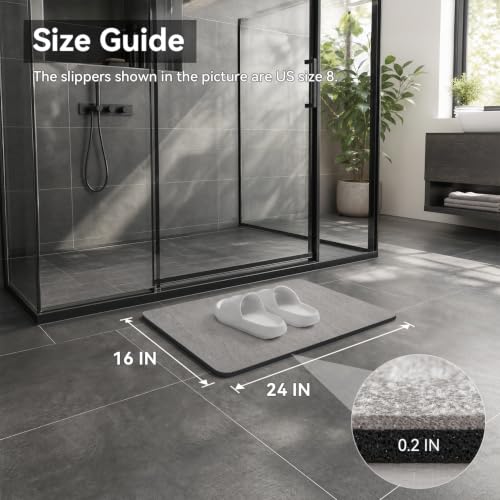 Grey rectangular MontVoo bathroom floor mat