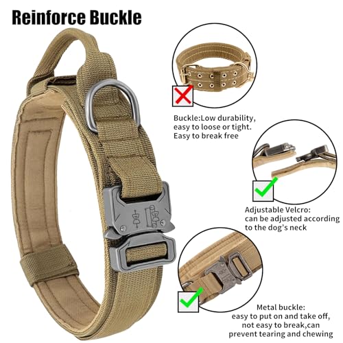 Antswish Tactical Dog Collar metal quick release buckle