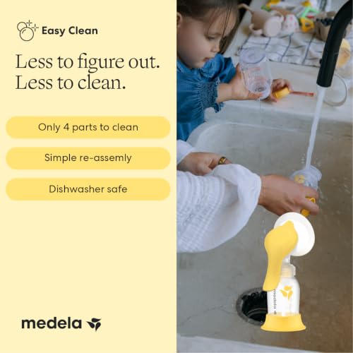 Side view of Medela manual breast pump