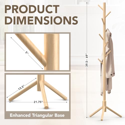 Natural wood grain texture of coat stand
