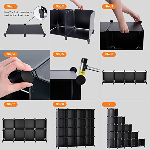 Black plastic storage organizer unit