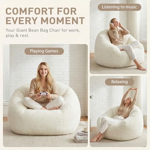 Person sitting in HUGHEAVEN giant bean bag
