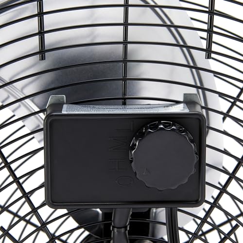 Adjustable tilt head mechanism on high velocity fan