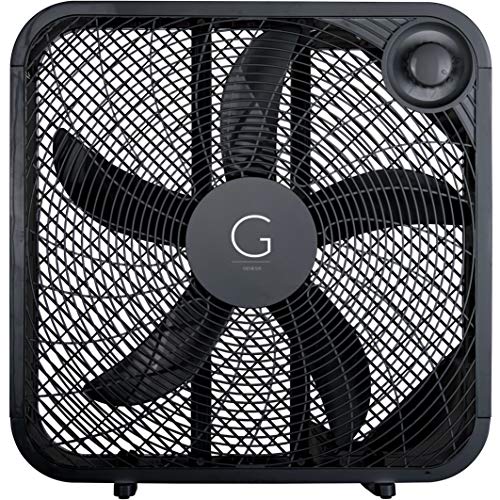 Genesis 20-Inch Box Fan Black front view