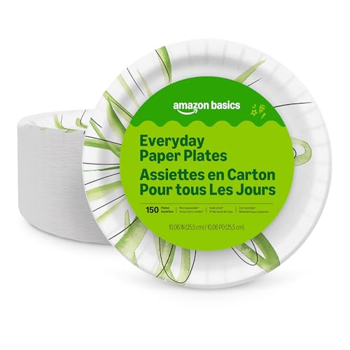 Basics Everyday 10-inch green paper plates 150 count