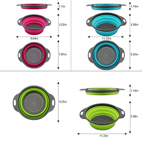 Multicolor silicone kitchen strainers