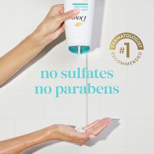 Close up of Dove body wash branding