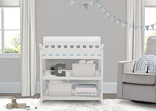 Front view of the white nursery changing table