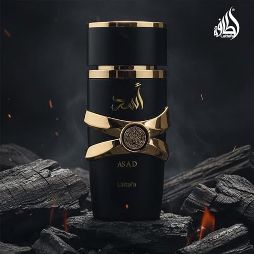 Lattafa Asad 3.4 oz bottle side profile