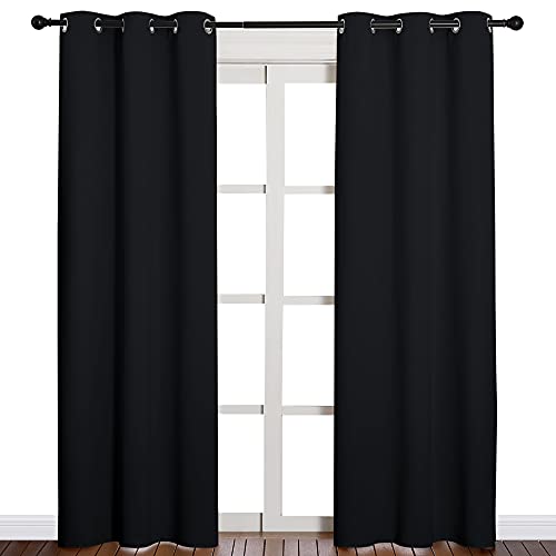 NICETOWN black blackout curtain panels set