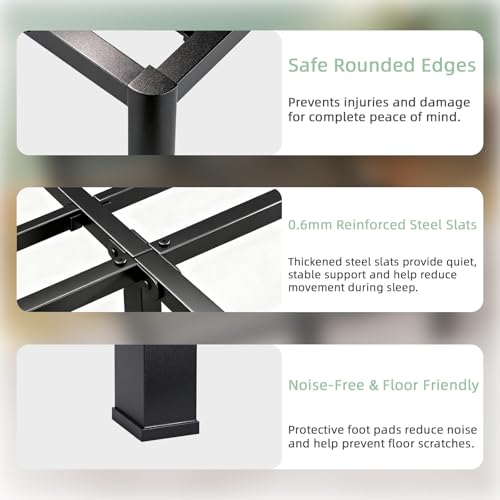 Queen size metal bed frame profile