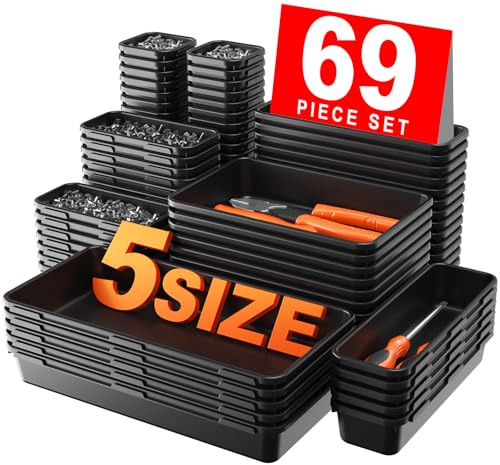 A-LuGei 69Pcs black tool box organizer set