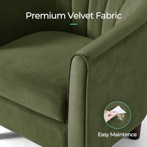 Olive green velvet texture on LINSY Blossom chair