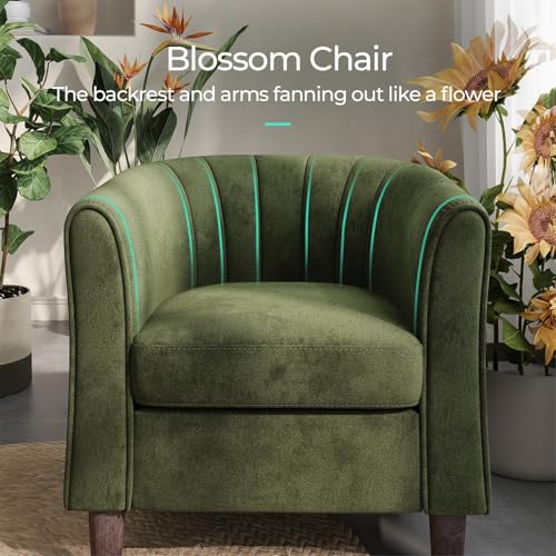 Side profile of LINSY accent chair and footrest