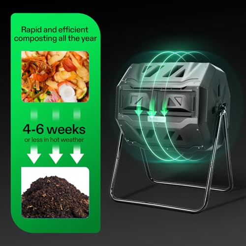 Black 43 gallon composter side profile