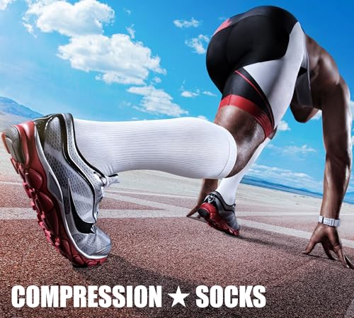 CHARMKING Compression Socks folded in white color