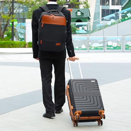 Front view of Romswi 21-inch hardshell suitcase