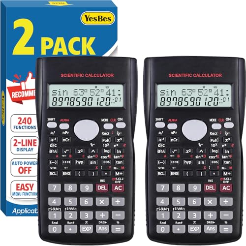YesBes 2 pack scientific calculator front view