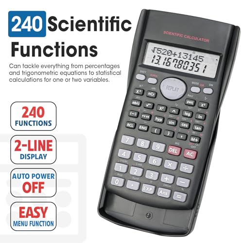 Scientific-2p calculator with sliding cover
