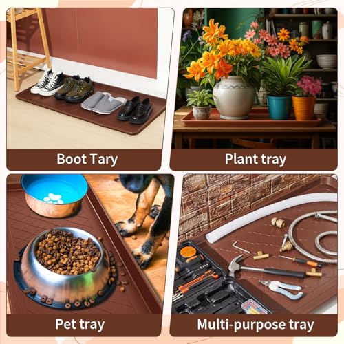Geelin utility mat storing multiple pairs of boots