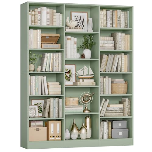 FACBOTALL Triple Wide Bookshelf in green