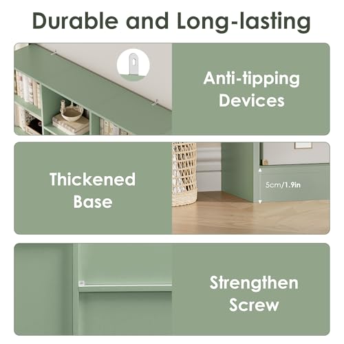 Side profile of the tall triple column bookshelf
