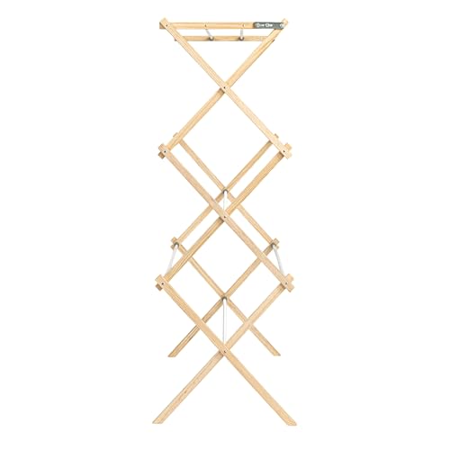 Vinyl wrapped rods on wood drying rack