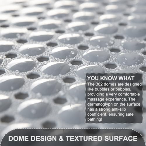 View of TEESHLY bath mat pebble texture surface