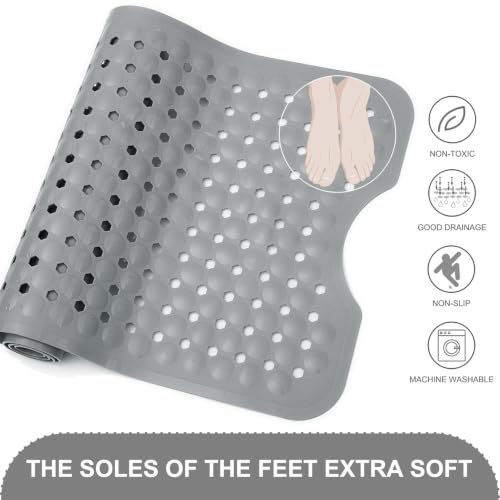 Drain holes on TEESHLY 40 x 16 inch shower mat