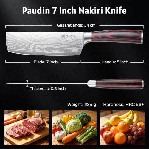 Silver stainless steel Nakiri blade