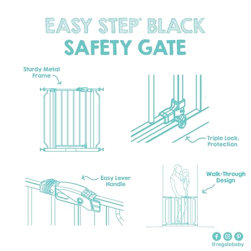 Regalo black safety gate side view