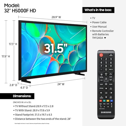 Samsung H5000F smart TV slim side profile