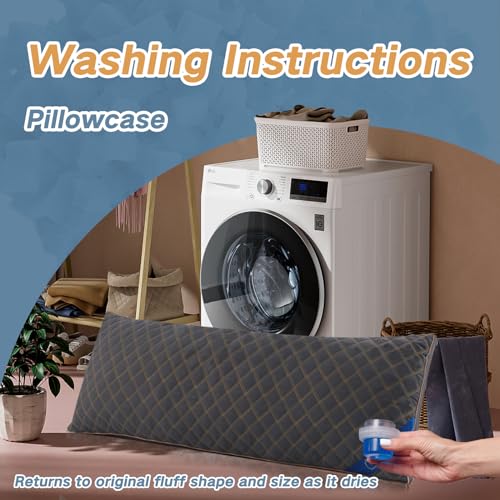 YZ HOME grey body pillow lifestyle view