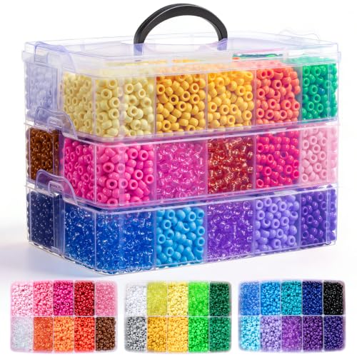 Simetufy 10000Pcs Pony Beads in storage box