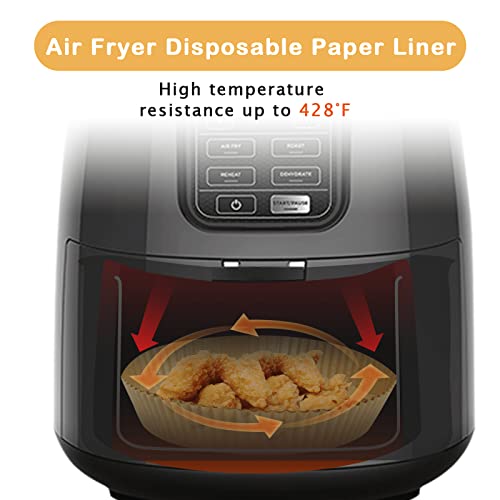 Stack of 125 round air fryer paper sheets