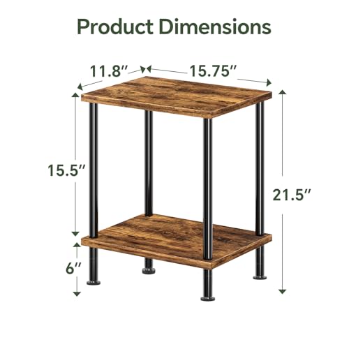Small end table with 2 tier storage